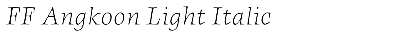 FF Angkoon Light Italic